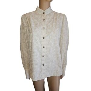 Wah Maker Blouse Shirt VTG Old West Frontier Victorian Puff Sleeve Cottagecore